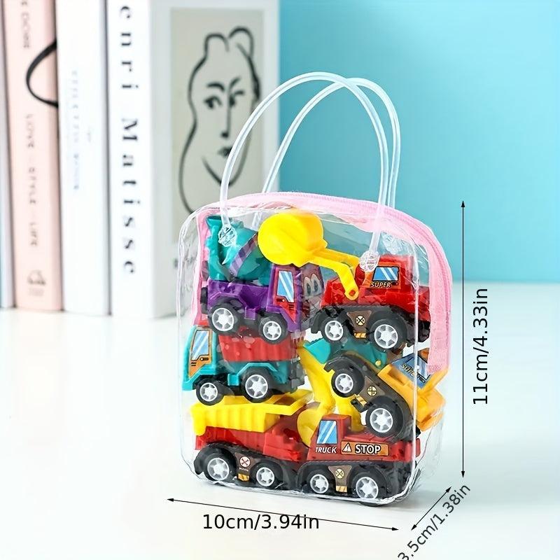 Creative Cartoon Mini Inertia Back Car Set Toy Car Bagged