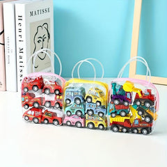Creative Cartoon Mini Inertia Back Car Set Toy Car Bagged