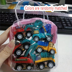 Creative Cartoon Mini Inertia Back Car Set Toy Car Bagged