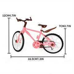 1pc BJD Joint Dolls Bike Pink Brown Plastic Bike Doll House Accessories