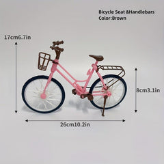 1pc BJD Joint Dolls Bike Pink Brown Plastic Bike Doll House Accessories
