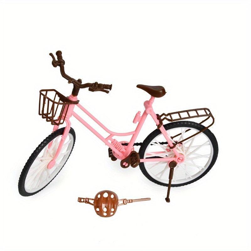 1pc BJD Joint Dolls Bike Pink Brown Plastic Bike Doll House Accessories