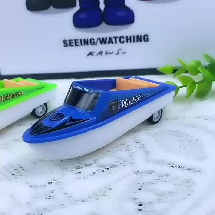 Pull back Toy Boat Simulation Plastic Small Speedboat Gift For Boys And Girls