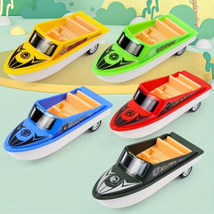 Pull back Toy Boat Simulation Plastic Small Speedboat Gift For Boys And Girls