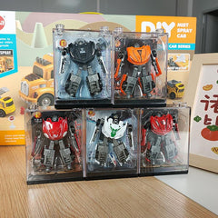 Alloy Deformation Car Model With Acrylic Display Box Metal Racing Car