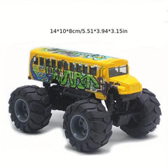 Alloy School Bus Pull Back Model Toy Bus Car