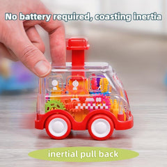 Transparent Gear Toy Car Inertial Sliding Car Christmas Gift