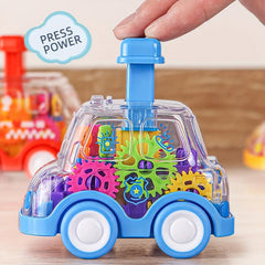Transparent Gear Toy Car Inertial Sliding Car Christmas Gift