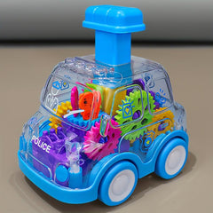 Transparent Gear Toy Car Inertial Sliding Car Christmas Gift