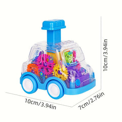Transparent Gear Toy Car Inertial Sliding Car Christmas Gift