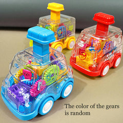 Transparent Gear Toy Car Inertial Sliding Car Christmas Gift