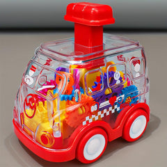 Transparent Gear Toy Car Inertial Sliding Car Christmas Gift