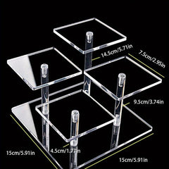Acrylic Jewelry Display Stand - Square Round Transparent