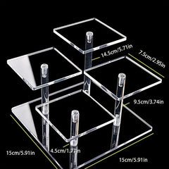 Acrylic Jewelry Display Stand - Square Round Transparent