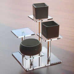 Acrylic Jewelry Display Stand - Square Round Transparent