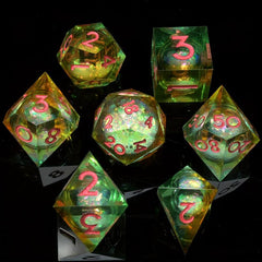 7pcs Quicksand Polyhedral Dice Set For Cosplay Board Game Halloween Gift