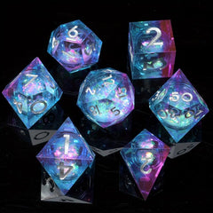 7pcs Quicksand Polyhedral Dice Set For Cosplay Board Game Halloween Gift
