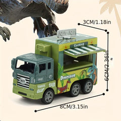 Inertial Pull Back Dinosaur Fast Food Car Hamburger TruckModel Toy