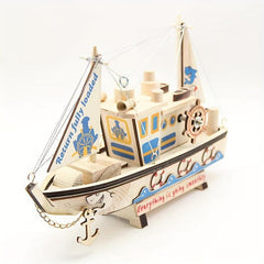 Wooden Shark Toy Sailboat Decoration Pirate Model