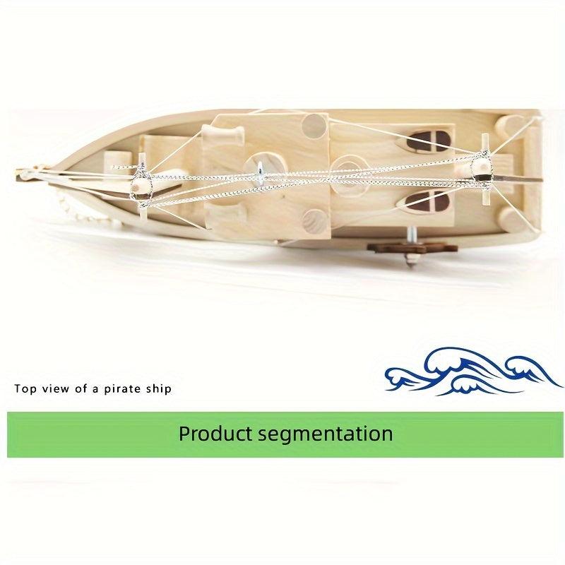 Wooden Shark Toy Sailboat Decoration Pirate Model