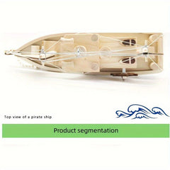 Wooden Shark Toy Sailboat Decoration Pirate Model