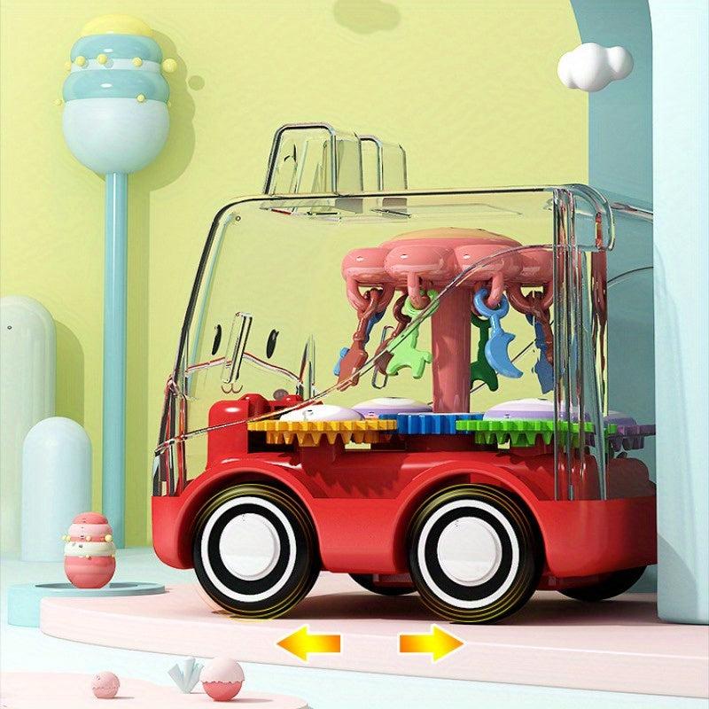 Inertia Toy Cartoon Gear Drop Resistant Bus Toy Car Gift