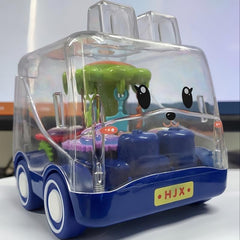 Inertia Toy Cartoon Gear Drop Resistant Bus Toy Car Gift