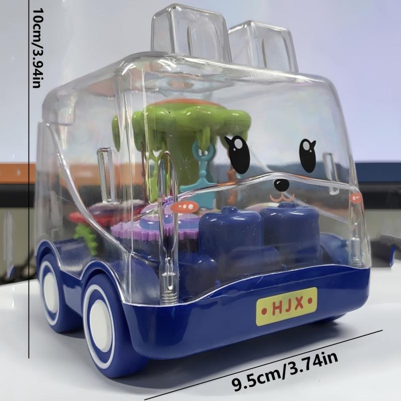 Inertia Toy Cartoon Gear Drop Resistant Bus Toy Car Gift