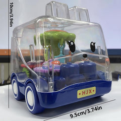Inertia Toy Cartoon Gear Drop Resistant Bus Toy Car Gift