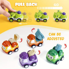Mini Car Toys For 1 Year Old Boy - 12 Sets Baby Pull Back Truck with Playmat