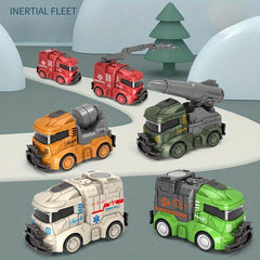 Children's Inertial Engineering Vehicle Military Fire Truck Toy Car Model
