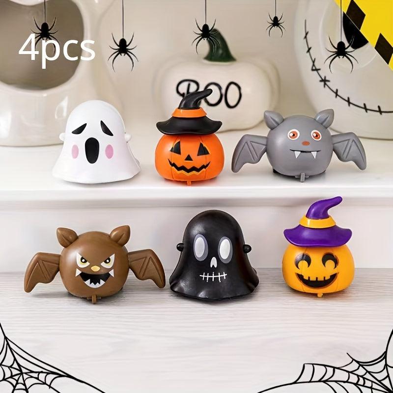 4pcs Pull Back Toy Car Halloween Pumpkin Ghost