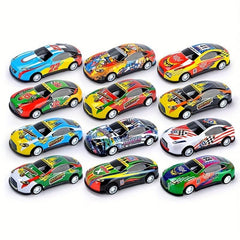 Mini Random Alloy Iron Pull back Car Graffiti Metal Racing Cars Children's Toy