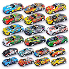 Mini Random Alloy Iron Pull back Car Graffiti Metal Racing Cars Children's Toy