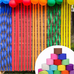 6pcs Rainbow Crepe Paper Ribbon Rolls 10 Meters for Parties, Weddings, Holidays