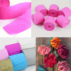 6pcs Rainbow Crepe Paper Ribbon Rolls 10 Meters for Parties, Weddings, Holidays