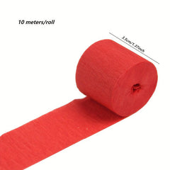 6pcs Rainbow Crepe Paper Ribbon Rolls 10 Meters for Parties, Weddings, Holidays