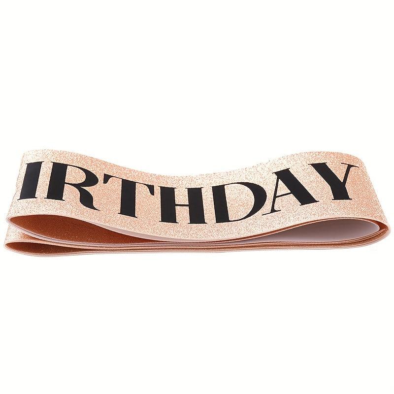 Rose Golden Party Sash Birthday Queen Glitter Birthday Sash For Women