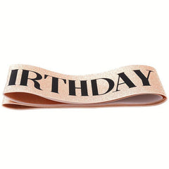 Rose Golden Party Sash Birthday Queen Glitter Birthday Sash For Women