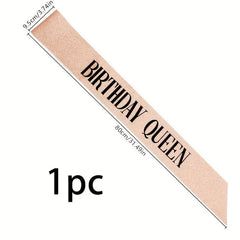 Rose Golden Party Sash Birthday Queen Glitter Birthday Sash For Women