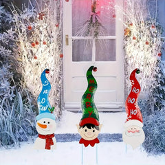 3pcs Christmas Garden Stakes Snowman Santa Claus Christmas Yard Signs