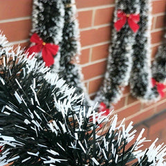 2pcs 6 6ft Rattan Dark & 10 Red Bows Christmas Decoration Strips