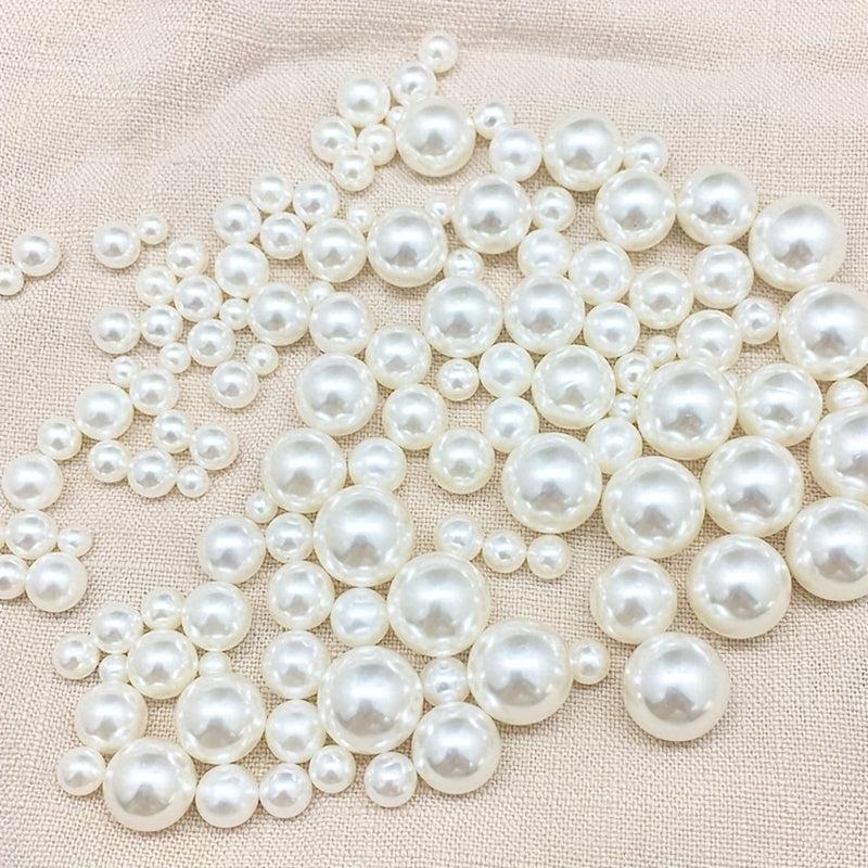 300pcs Mini Simulation Pearl Decoration Cream Pearls for Jewelry Making