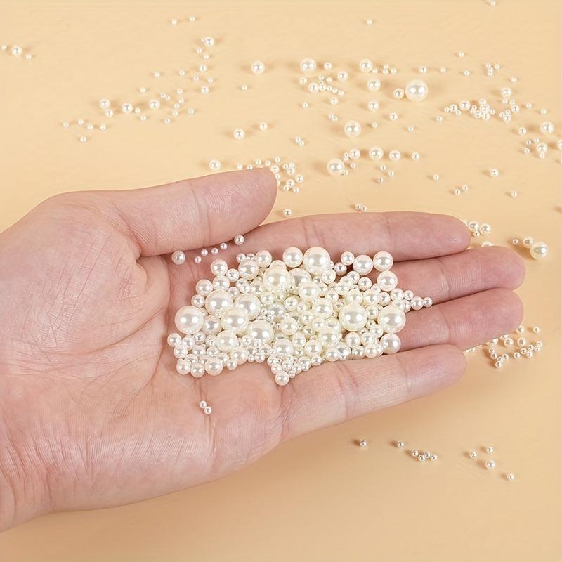 300pcs Mini Simulation Pearl Decoration Cream Pearls for Jewelry Making