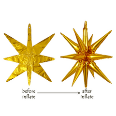 22'' Golden Explosion Star Aluminum Film Balloon Birthday Party Balloon