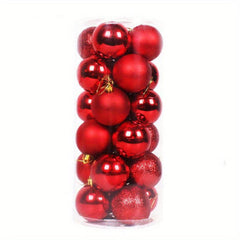 24pcs Christmas Balls Decoration Set Plastic Electroplated Balls