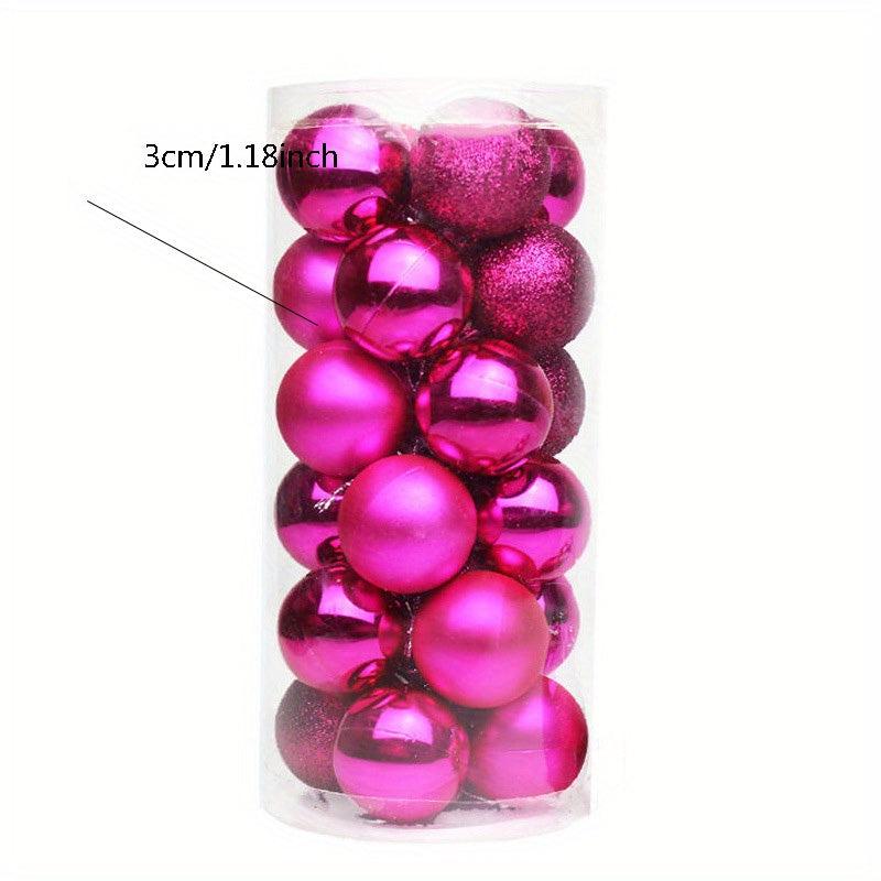24pcs Christmas Balls Decoration Set Plastic Electroplated Balls