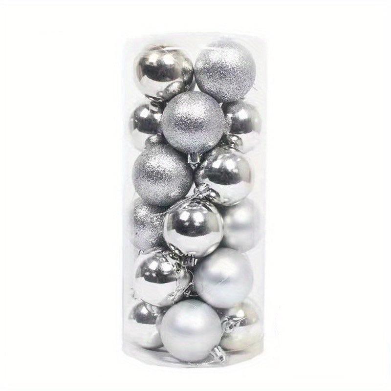 24pcs Christmas Balls Decoration Set Plastic Electroplated Balls