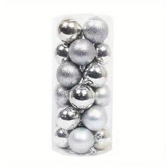 24pcs Christmas Balls Decoration Set Plastic Electroplated Balls