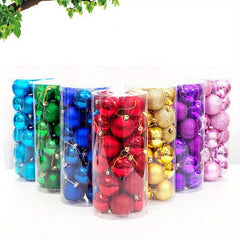 24pcs Christmas Balls Decoration Set Plastic Electroplated Balls